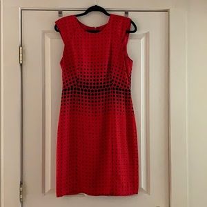 JCrew Red Dress with black dot detail